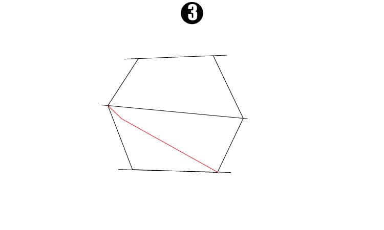 3D Hexagon Drawing Step 3