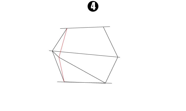 3D Hexagon Drawing Step 4