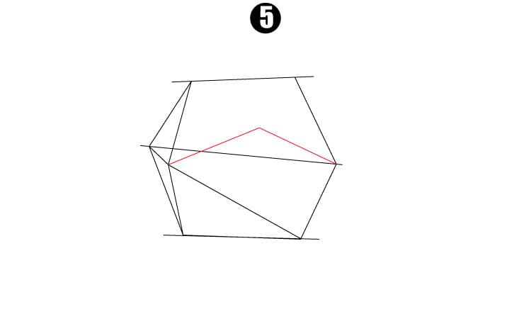 3D Hexagon Drawing Step 5