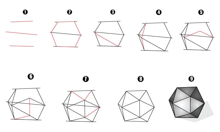 3D Hexagon Drawing Step By Step