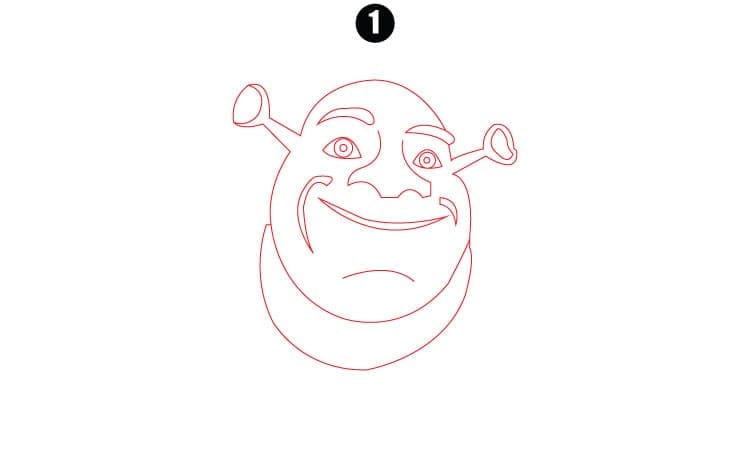 Shrek Drawing Step1