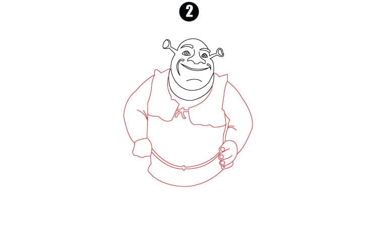 Shrek Drawing Step2