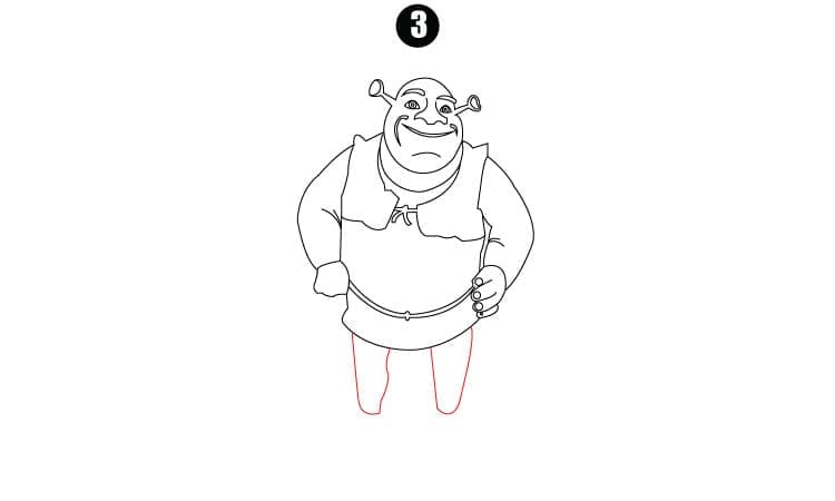Shrek Drawing Step3