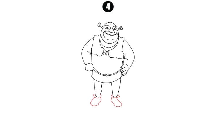 Shrek Drawing Step4