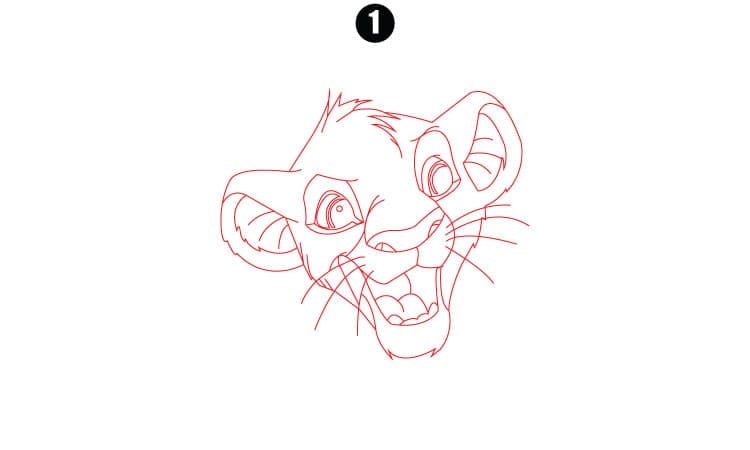 Simba Drawing Step1