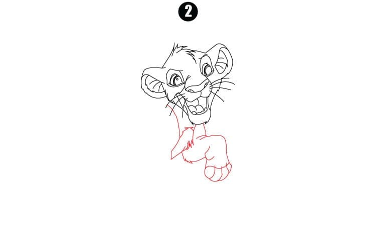 Simba Drawing Step2