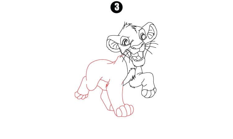 Simba Drawing Step3