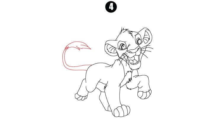 Simba Drawing Step4
