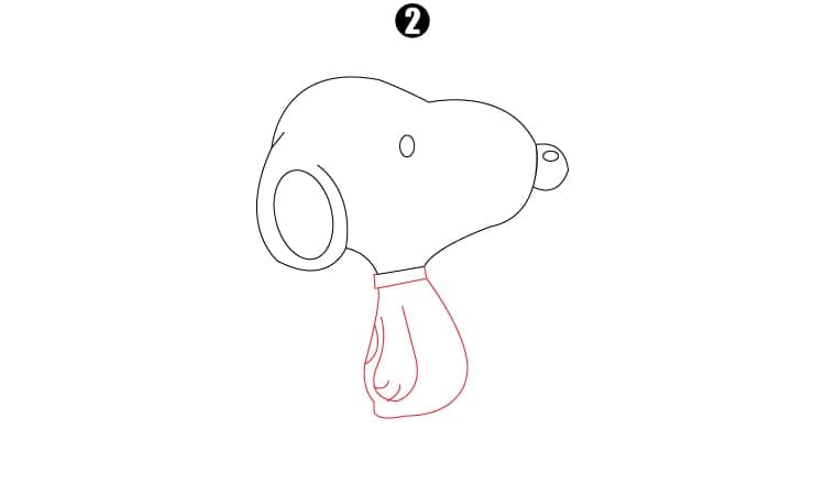 Snoopy Drawing Step2