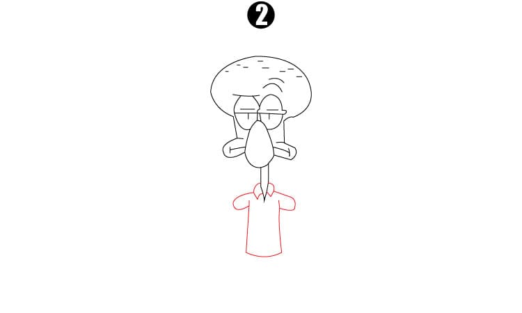 Squidward Drawing Step2