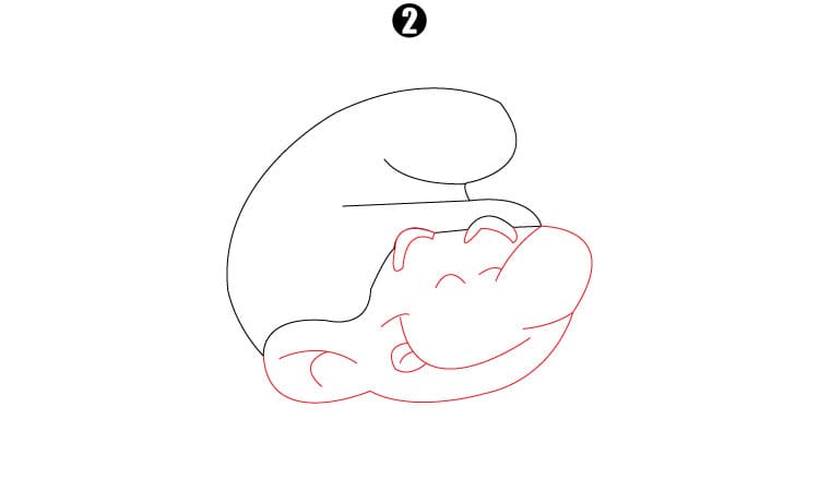 Smurf drawing step 2