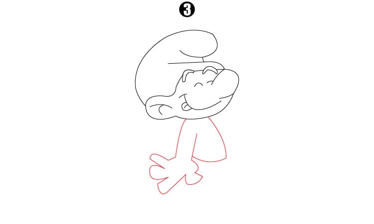 Smurf Drawing Step 3