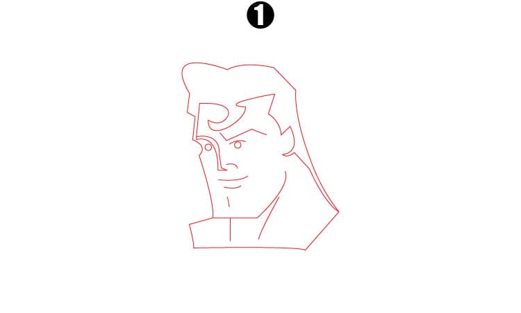Superman Drawing Step 1