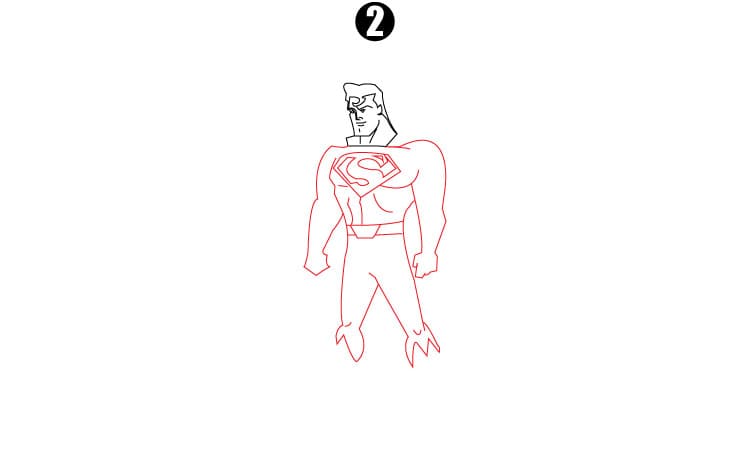 Superman Drawing step by step 2