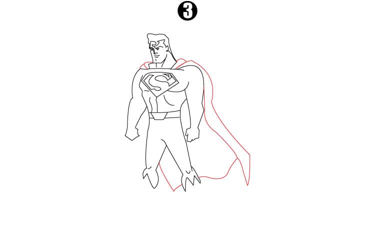 Superman Drawing Step 3