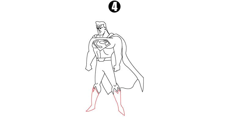 Superman Drawing step 4