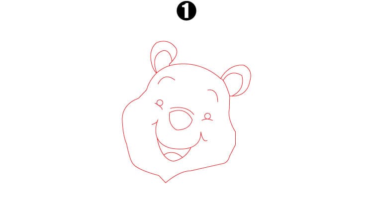 Winnie The Pooh Drawing step 1 