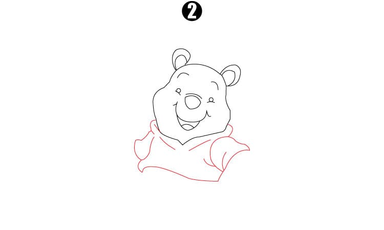 Winnie The Pooh Drawing step 2