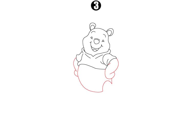 Winnie The Pooh Drawing Step 3 