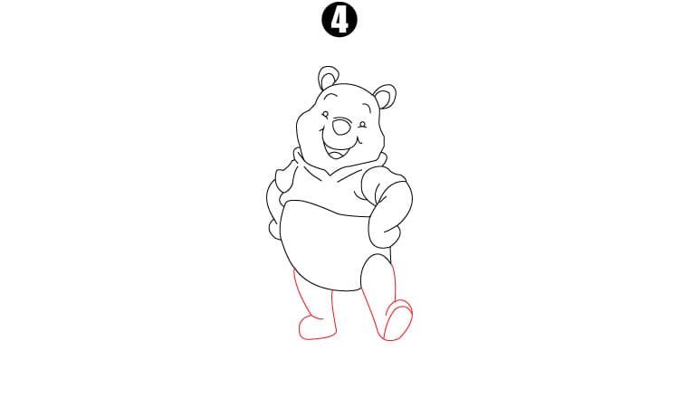 Winnie The Pooh Drawing Step 4 