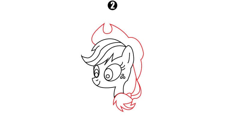Applejack drawing Step 2