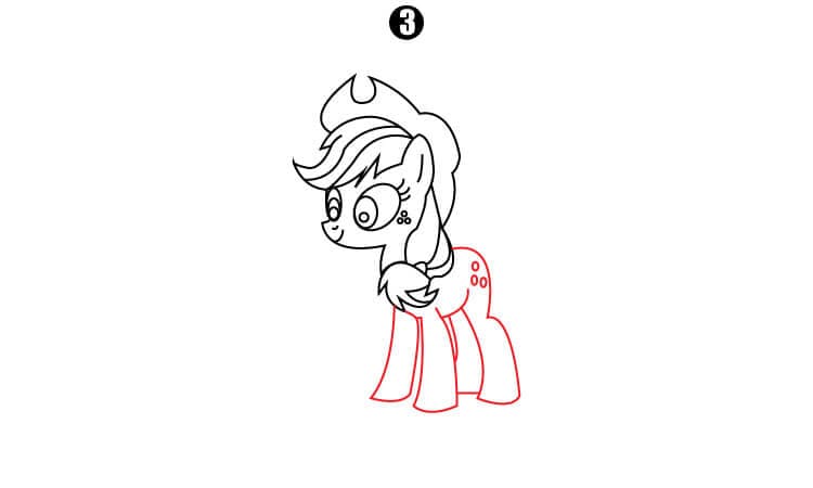 Applejack drawing Step 3