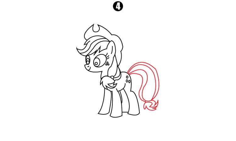 Applejack drawing Step 4