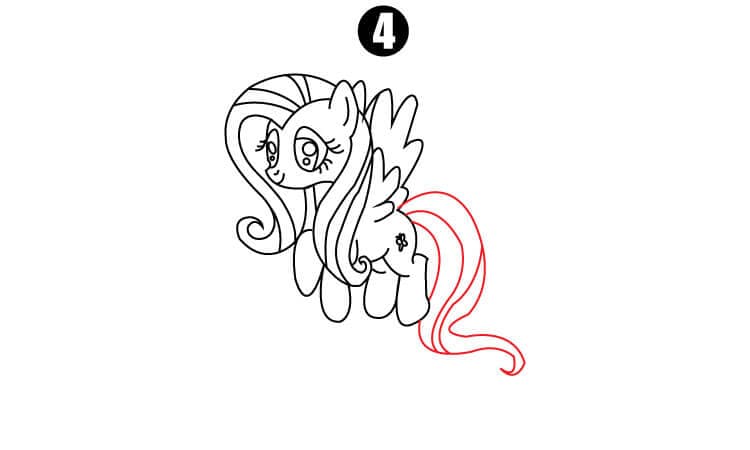 Fluttershy drawing Step 4