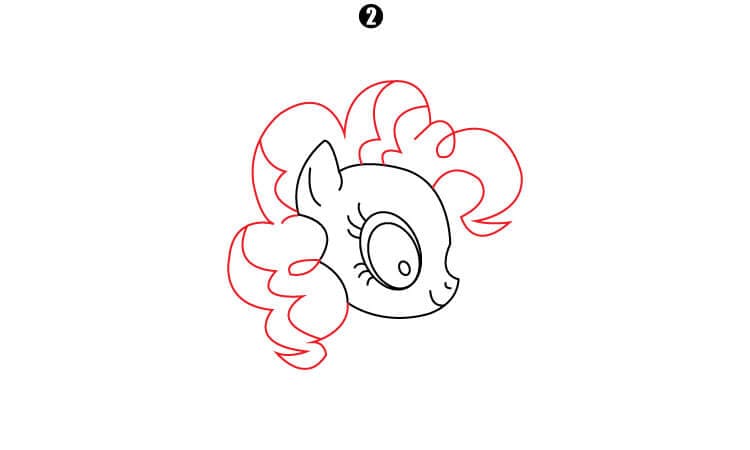 Pinkie pie drawing Step 2