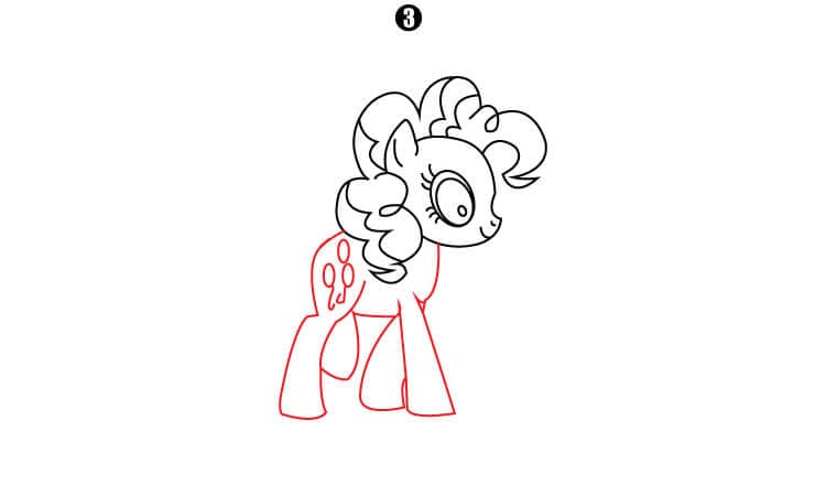 Pinkie pie drawing Step 3