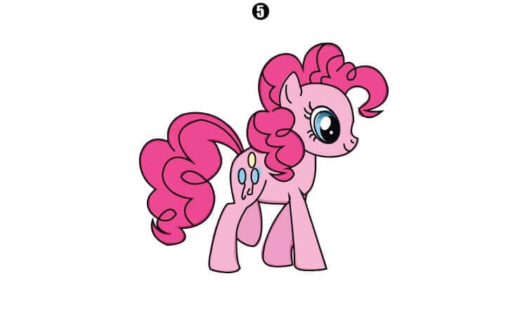 Pinkie pie drawing for kids