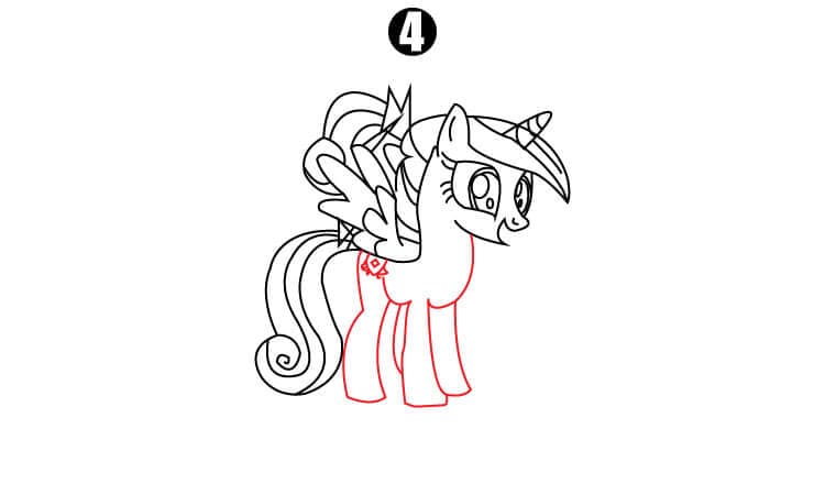 Princess Cadance Drawing step 4