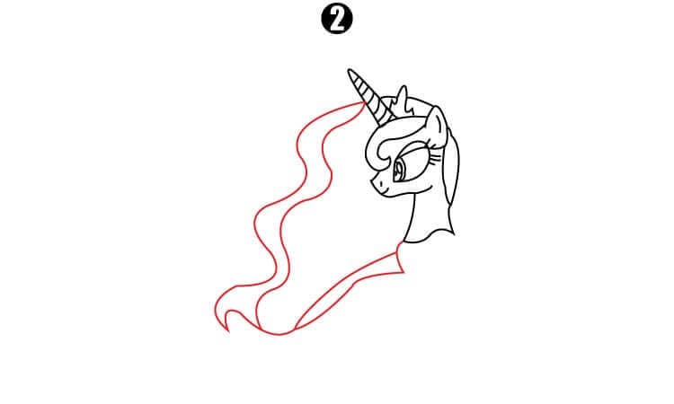 Princess Luna drawing Step 2
