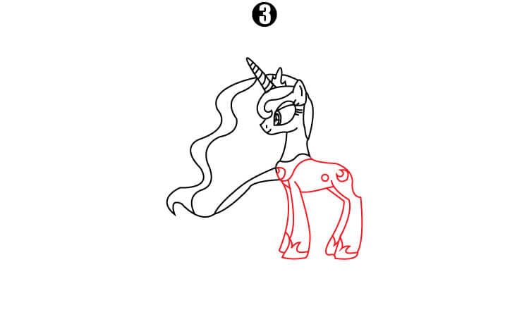 Princess Luna drawing step 3