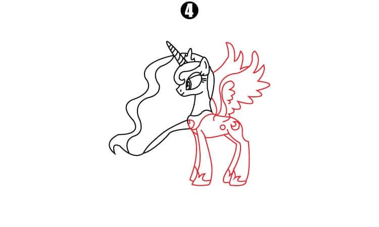 Princess Luna drawing step 4