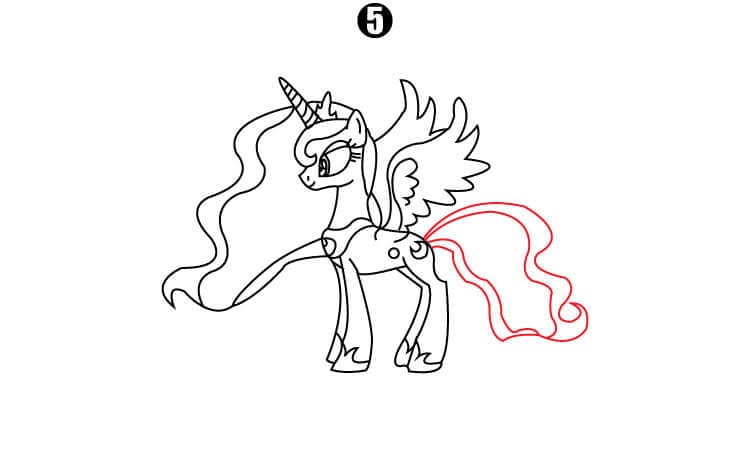 Princess Luna drawing Step 5