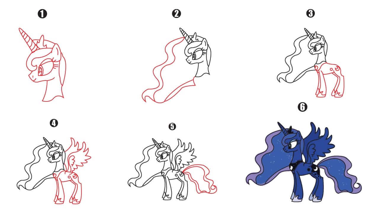 Princess Luna drawing tutorial
