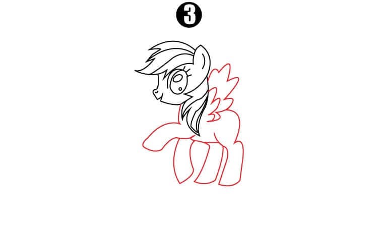 Rainbow Dash Drawing Step 3