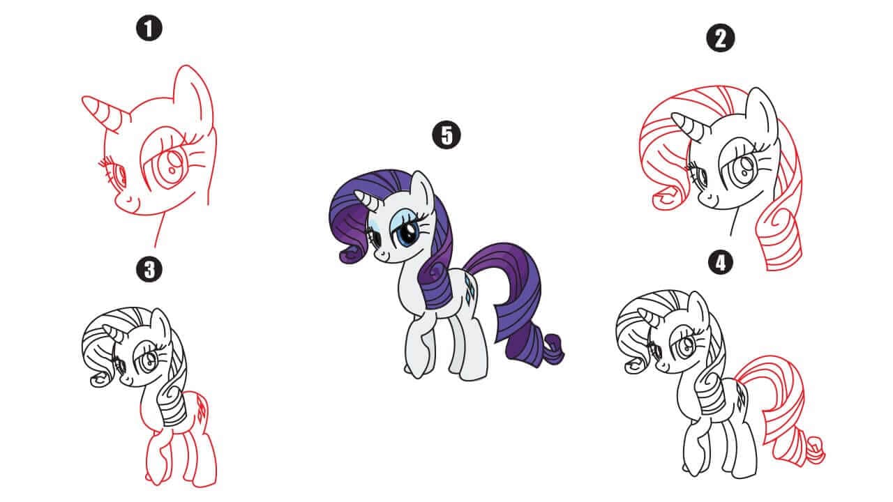 How to Draw Rarity from My Little Pony - Really Easy Drawing Tutorial