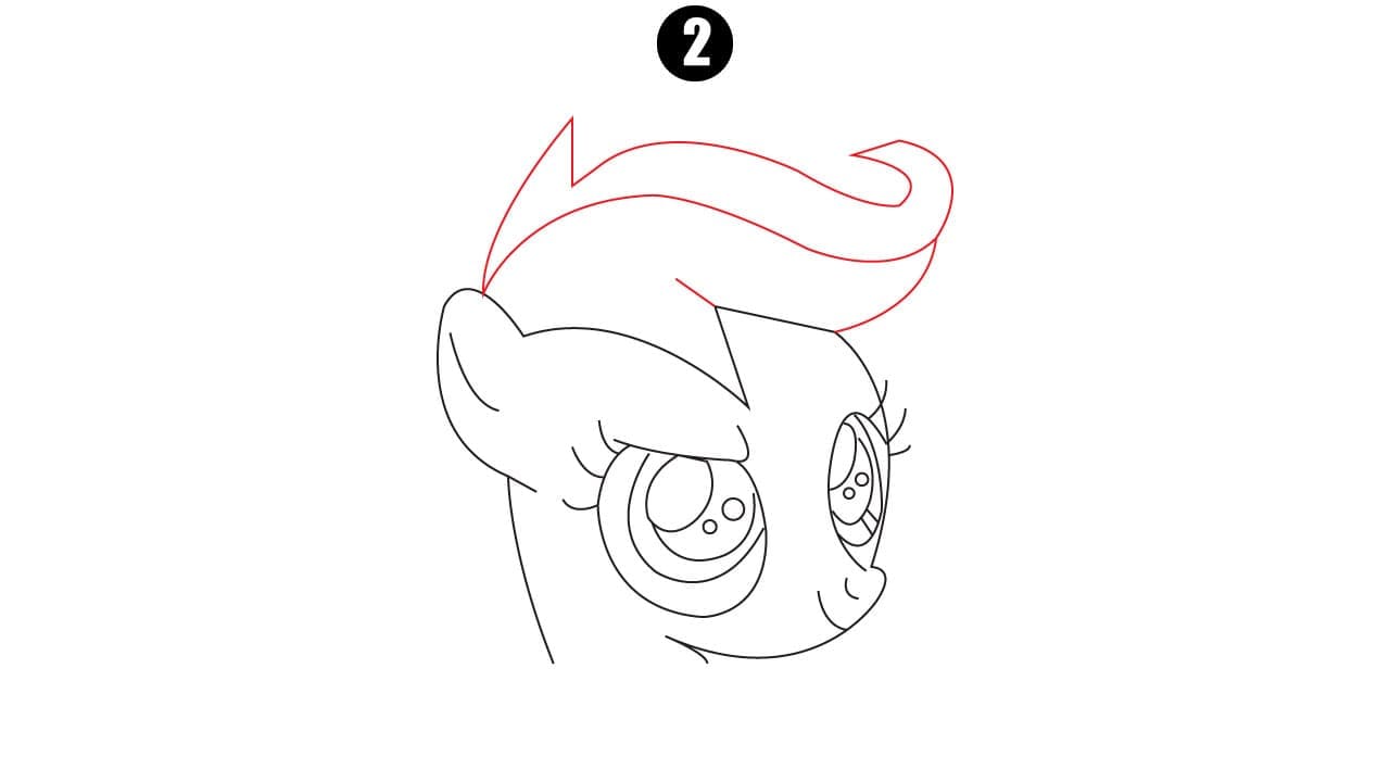 Scootaloo Drawing step 2