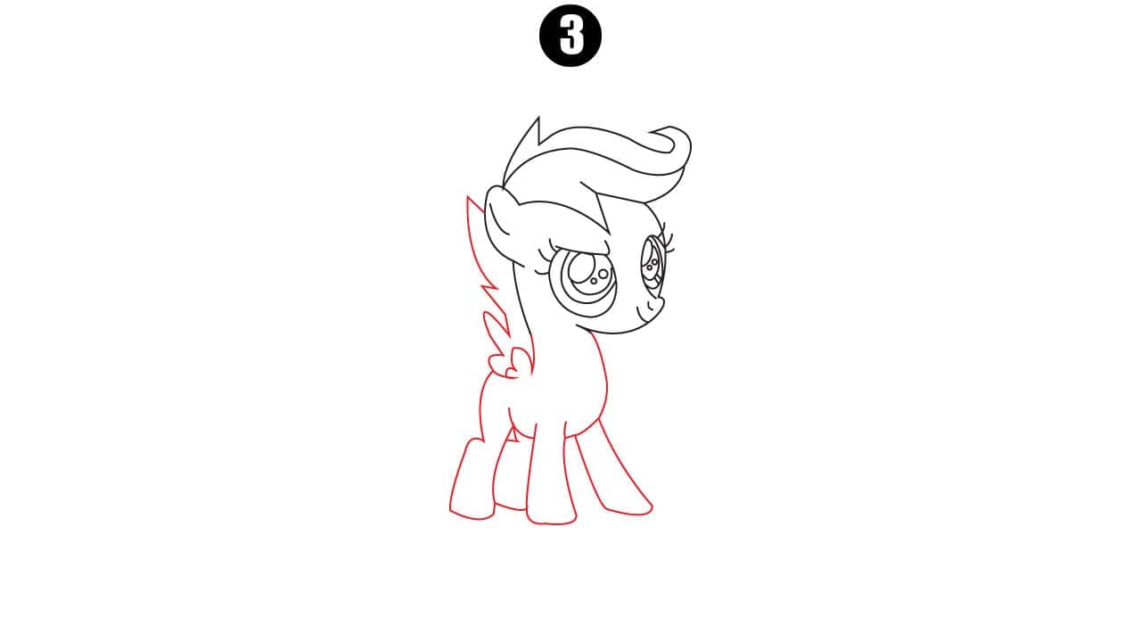 Scootaloo Drawing Step 3
