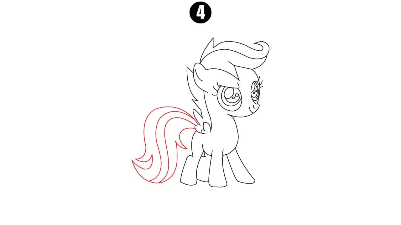 Scootaloo Drawing Step 4