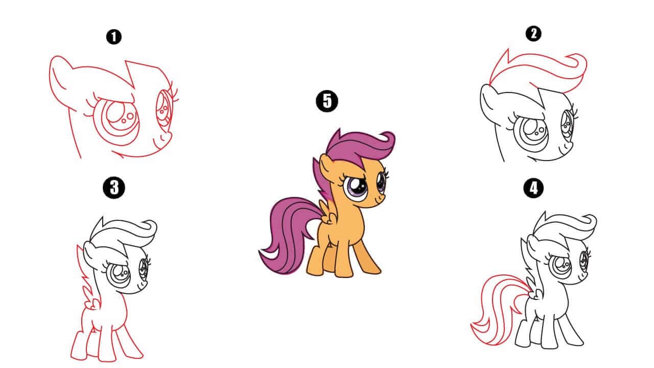 Scootaloo Drawing tutorial