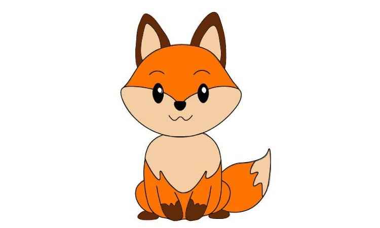 Cartoon fox Dawing step 10
