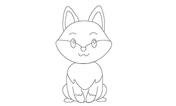 Cartoon fox Dawing step 8