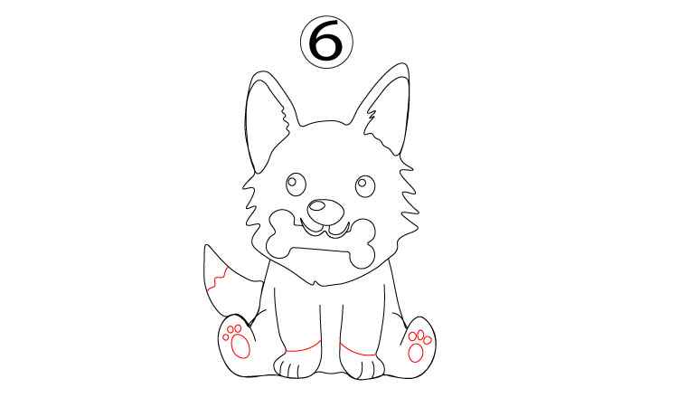 Corgi drawing step 6