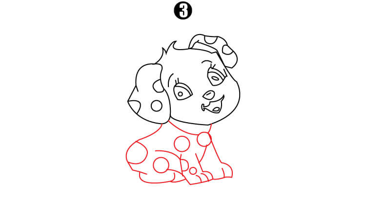 Dalmation drawing step 3