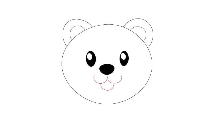 cartoon bear face drawing