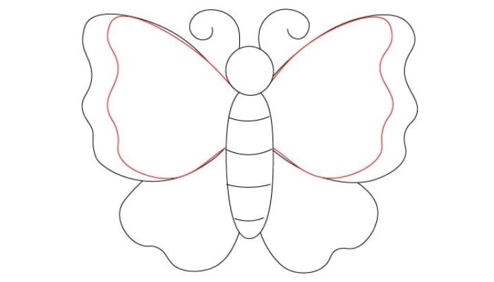 Simple Cartoon butterfly drawing