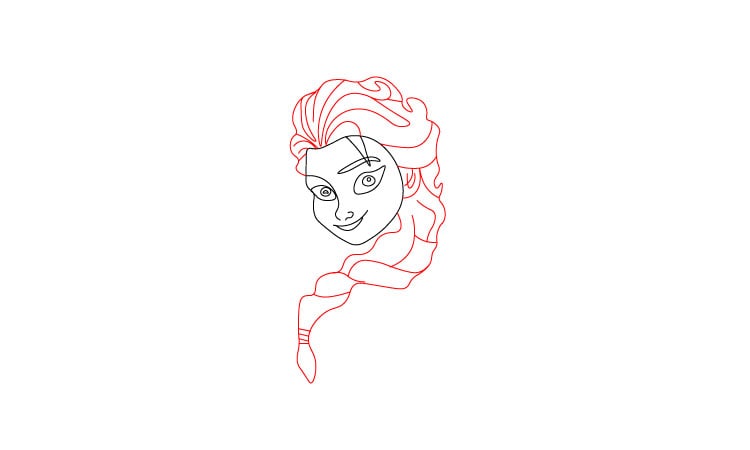 Elsa Face Drawing
